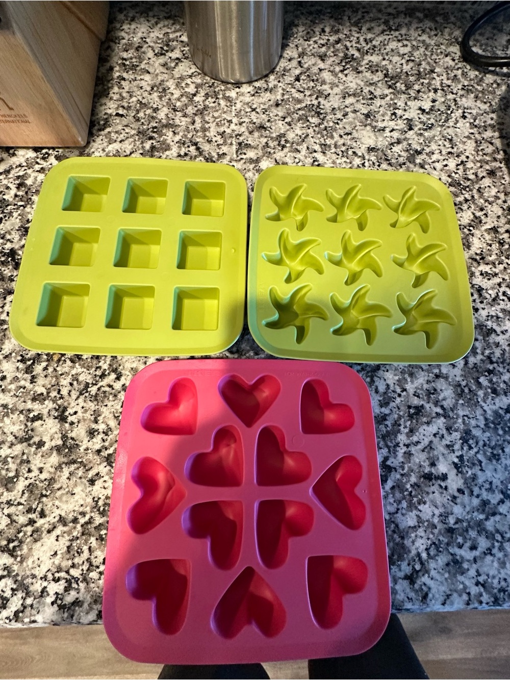 3 Silicone Ice Cube Trays